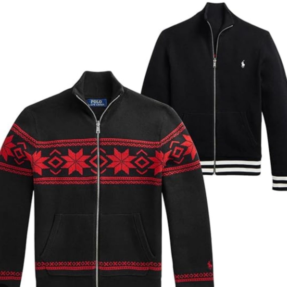 Polo by Ralph Lauren Big Boy's Black and Red Sweater